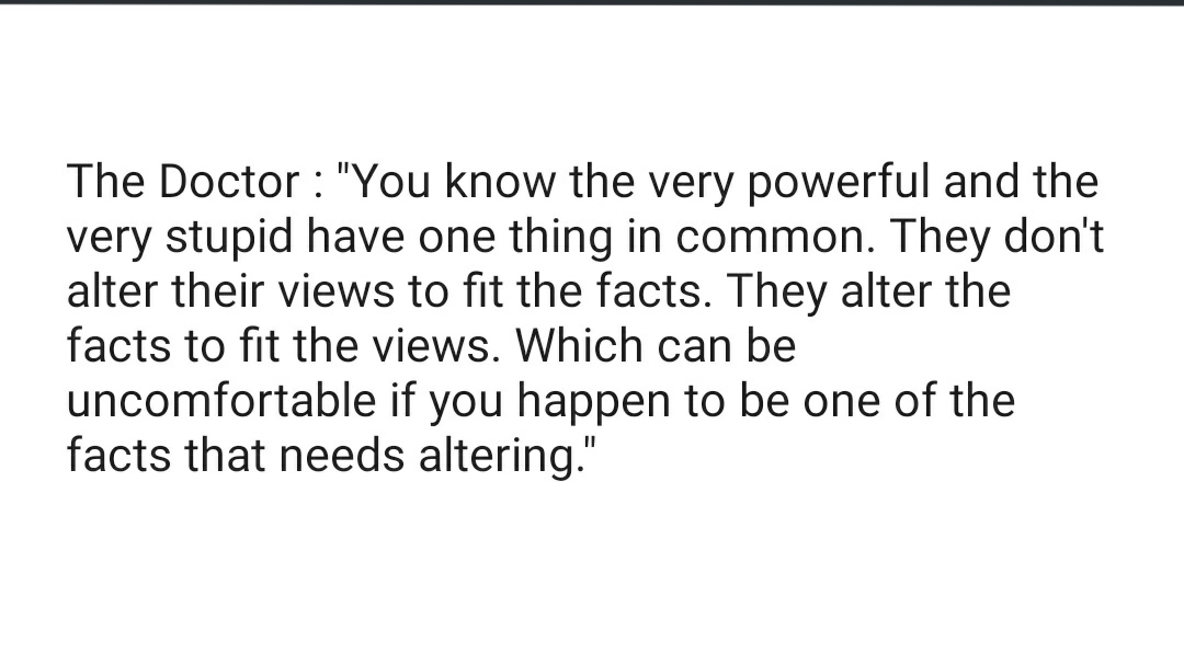 So long as Tom Baker's trending, here's my favorite quote of his