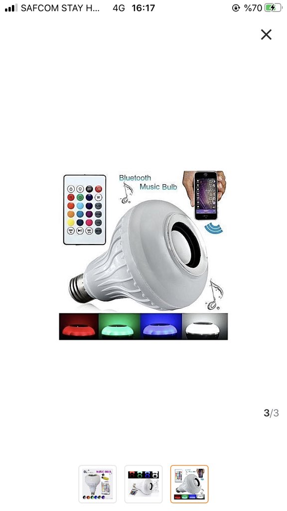LED wireless speaker with bluetooth connectivity. Comes with a remote as indicated on the picture. Ksh.999 only.