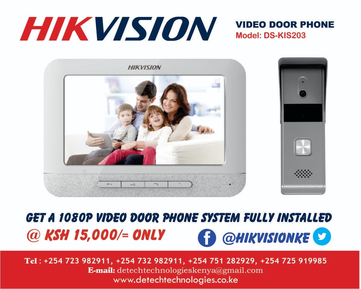 HIKVISIONKE's tweet photo. Get a VIDEO DOOR PHONE System Fully Instaled at Ksh 15,000

System Consit of;
# Indoor Station
# Door Bell with a 1080 P HD Camera
# 80 Meters Cable &amp; Connectors
# FREE Installation 👌

Call: 0723 982911, 0732 982911, 0725 919985, 0751 282929

https://t.co/8oHbJmDvOI https://t.co/sncINeVo4L
