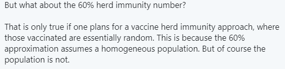 Ah a conflict seems to be brewing. This tweet is generally right - the virus acts like a targeted vaccine, getting the most susceptible first