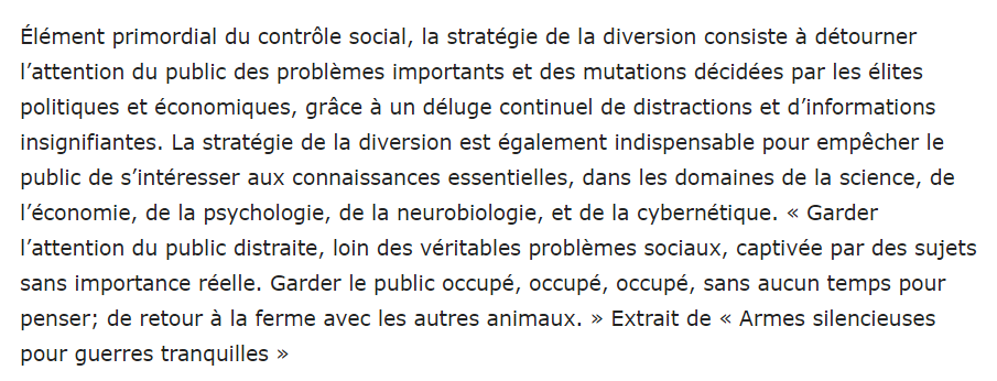 1/ La stratégie de la distraction
