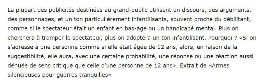 5/ S’adresser au public comme à des enfants en bas-âge