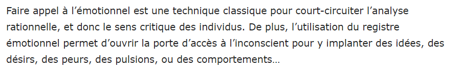 6/ Faire appel à l’émotionnel plutôt qu’à la réflexion