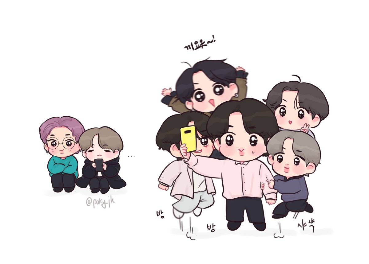 진녕 사진 방해 전문가들ㅋㅋㅋ (feat. 꼭 빠짐없이 나타나는 꾸깅

#btsfanart 