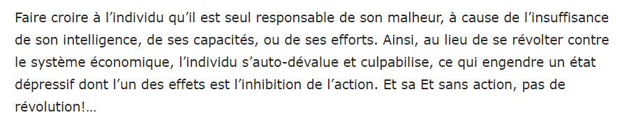 9/ Remplacer la révolte par la culpabilité