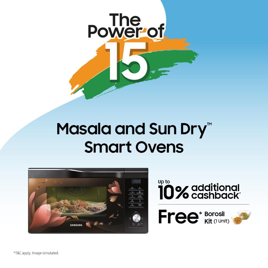 Home chefs! Here’s an amazing offer to take your cooking to the next level. This August, bring home a Samsung Masala and Sun Dry™ Smart Oven and get up to 10% additional cashback and amazing freebies. T&C apply. spr.ly/6015GYFXF #ThePowerOf15 #Samsung
