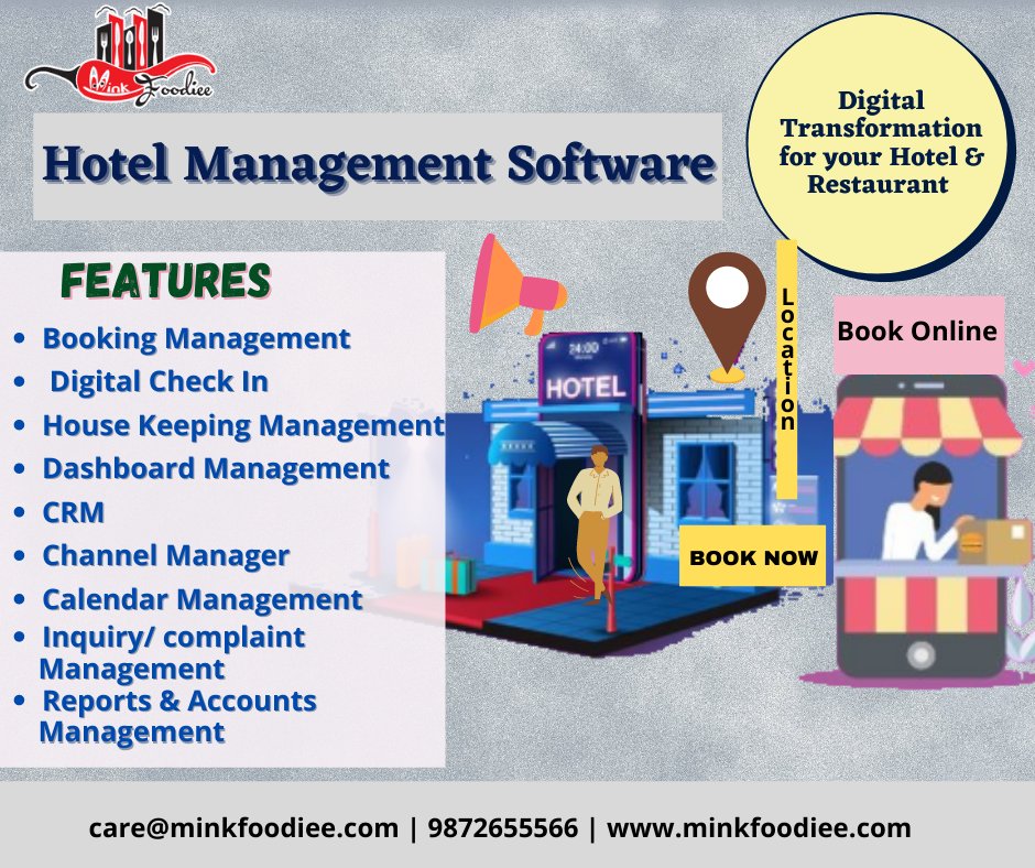 Make your hotel & restaurant #Smart #Digital , with #MinkFoodiee Solutions. Give your customer a better experience with smart and AI-Based features. To make your hotel #digital  today contact us at
mob: 91-972655566
email: care@minkfoodiee.com
 #hotelmanagementsystem