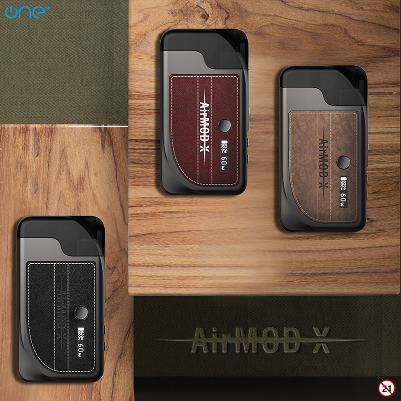 onevape's tweet photo. Business and powerful！Enjoy the comfortable leather handle and 5-60W adjustable power on the AirMOD X! 
Testers wanted is still running on, Good luck to all the participants!🍀
#AirMOD60 #onevape #podmod #vapefam #vapeon #vapelove #ecig #vapecommunity #vapelife #vaping  #vape https://t.co/mdgLj3nDb5