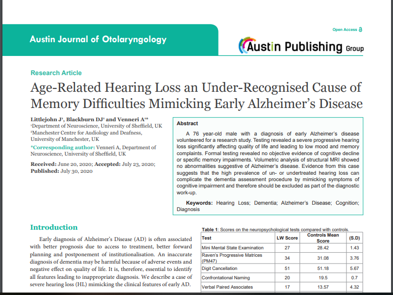 JennaLittlejohn's tweet photo. It is so important that hearing loss is investigated as part of the dementia assessment process. Our case study demonstrating why is now available open access online! https://t.co/kha8xs39oT https://t.co/jUHfRsFmEp