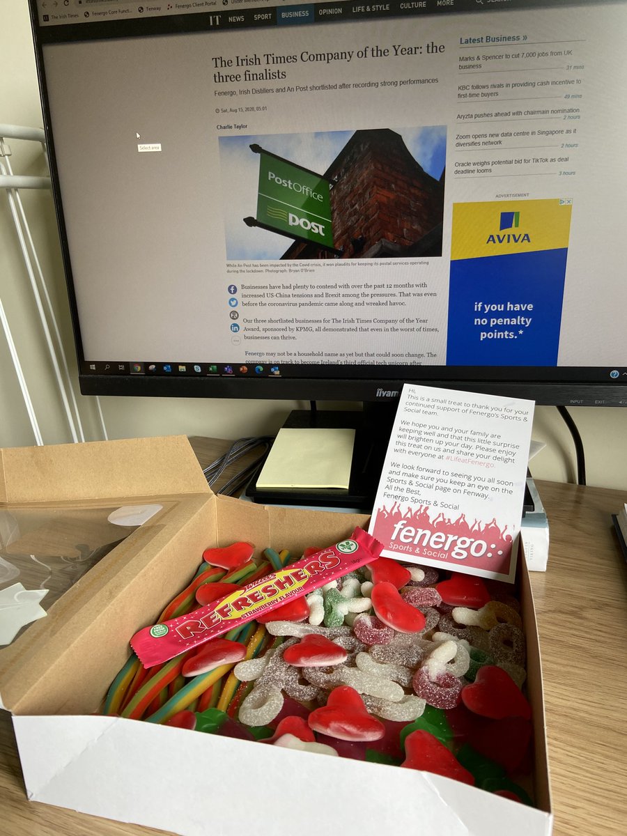JodusDickerty's tweet image. This is one method of keeping WFH staff happy, no wonder we are one of the top 3 companies in Ireland! #LifeatFenergo