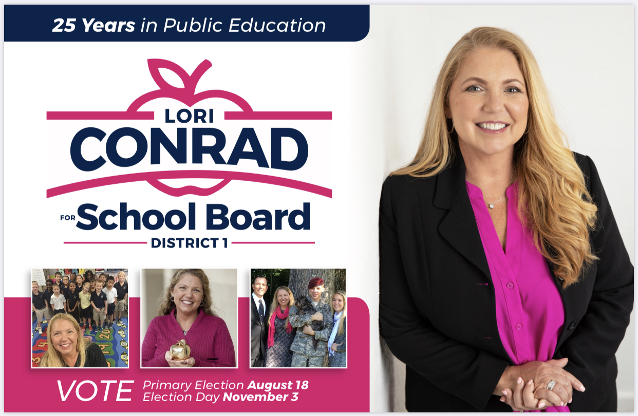 Lori conrad for school board on twitter today is the day to vote the
