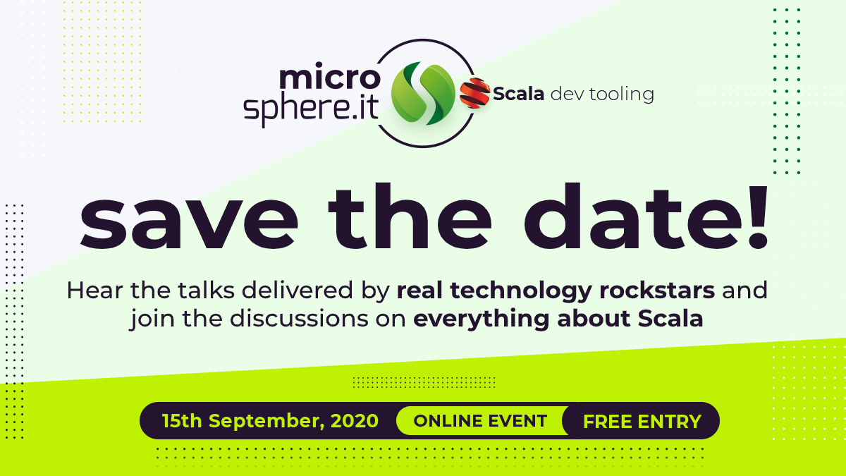 We're super excited to invite you to another micro.sphere.it session! 🥳 This time we will put the spotlight on #Scala, and we have invited some very special guest to share their thoughts with the community 🔥 You cannot miss it!

Register now  👉 hopin.to/events/micro-s…