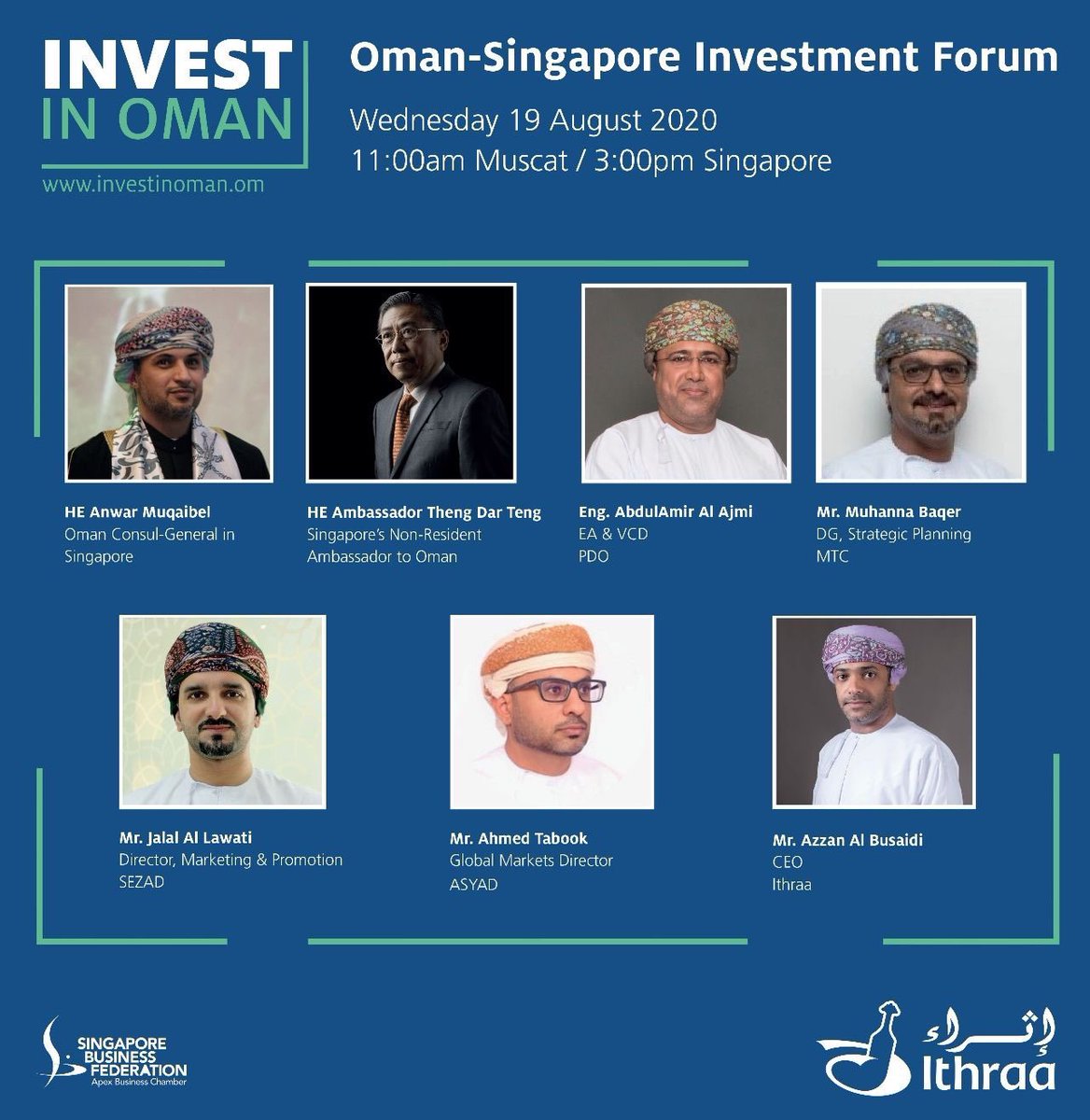 Have you registered for tomorrow’s Oman-Singapore webinar? If not, sign up now! bit.ly/30XXKjs <a href="/ApexBizChamber/">Singapore Business Federation</a> <a href="/PDO_OM/">PDO | شركة تنمية نفط عُمان</a> <a href="/ASYADGroup/">Asyad Group - Global</a> @oman_mtc <a href="/sezaduqm/">المنطقة الاقتصادية الخاصة بالدقم -عُمان</a>