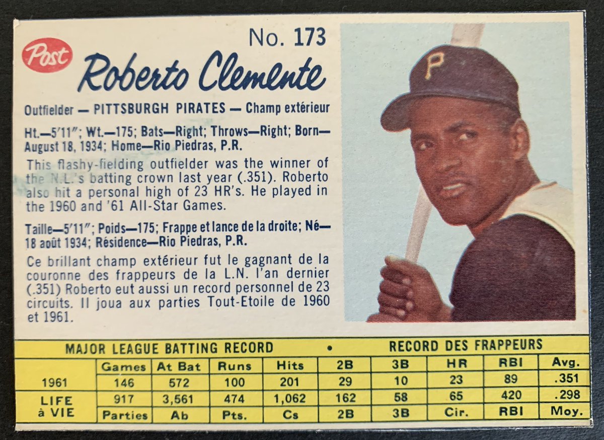 Love the Post cereal cards of 1961-63, especially this Canadian version featuring French and English.