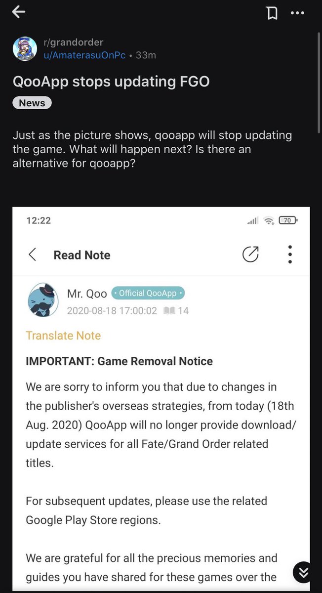 Fate Grand Order Hub Qooapp Will No Longer Be Providing Updates For Fgo Read On Here T Co Wqgnyg4f5m