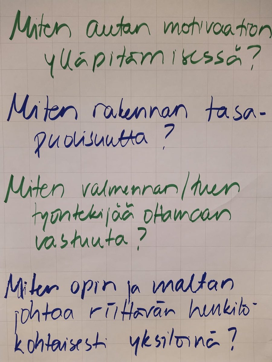 Monenlaiset kysymykset askarruttivat asiakkaita Kainuussa, kun aamulla aloitettiin esimiestyön kehittämisen päivää. 🤔😊 #toimitusjohtajakoulu #esimiestyö #kehittäminen