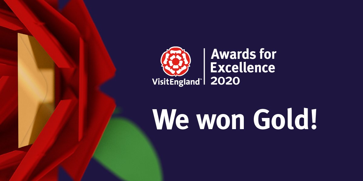 We are delighted to have been awarded GOLD at the @VisitEnglandBiz Awards For Excellence 2020! A testament to the fantastic work our staff and volunteers have put in over the last year, especially under such challenging circumstances in the last few months. #VEAwards2020