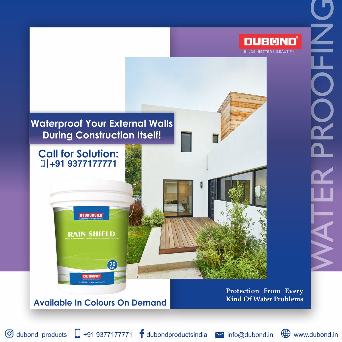 Waterproof your external walls during the construction itself,  Did you know that all around the world,  Dubond provides the best solutions for all home improvement requirements? Our home waterproofing solutions combine professional expertise with to easy-to-use. #Construction
