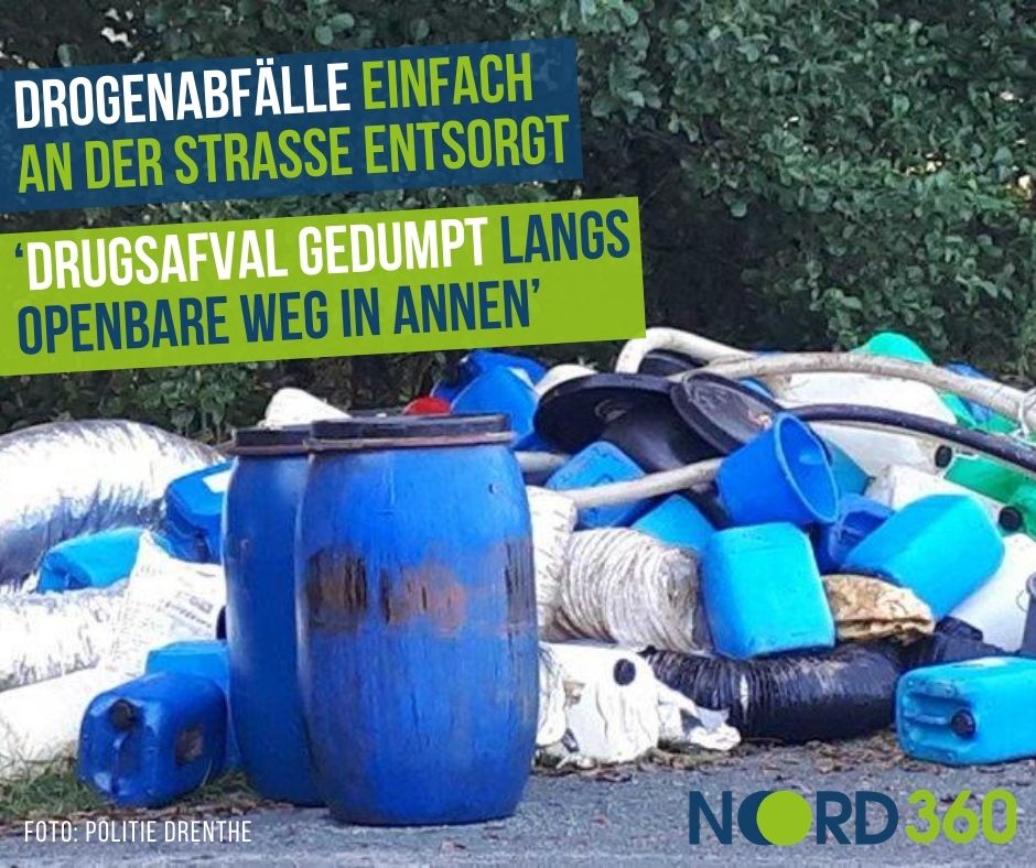 In Annen zijn dinsdagochtend diverse vaten en andere materialen aangetroffen.