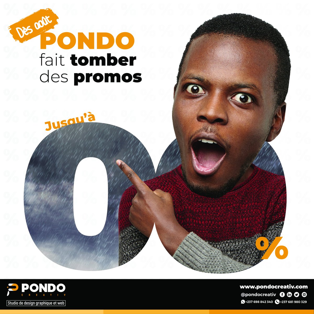 PondoCreativ's tweet image. ⛱ PONDO FAIT TOMBER DES PROMOS ! ⛱

Etudiants, Chercheurs d&apos;emploi, Business owners, PMEs. Désormais, marquez-ceci comme  RDVs &quot;BONS PLANS&quot; sur nos réseaux sociaux. Des offres #GRATUITES &amp;amp; réductions #EXCEPTIONNELLES à partir de CETTE SEMAINE.
#WeThinkAboutYou
#WeCreateWithYou