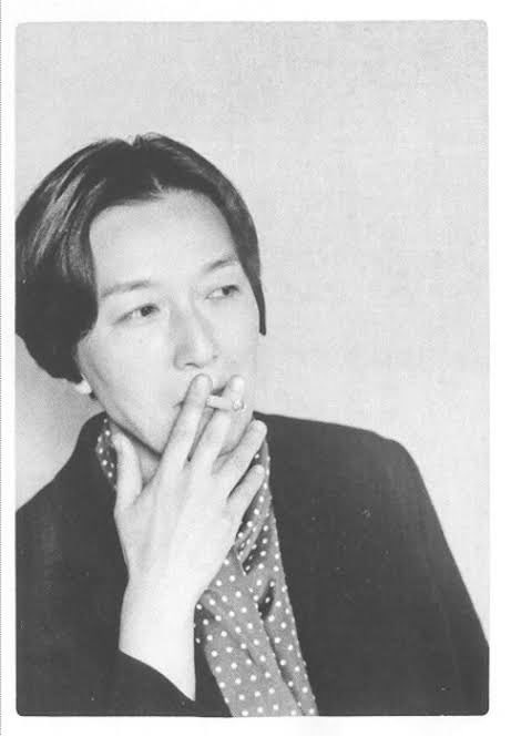 Women writers looking bored and holding a cigarette, part 82 in a series: Ibaragi Noriko (h/t  @animalorchestra)