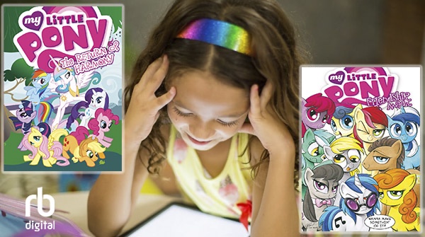 LlyfrgellCymru's tweet photo. Bydd darllenwyr ifanc wrth eu boddau gyda'r ystod eang o #gomics My Little Pony sydd ar gael drwy ap #RBdigital.
Lawrlwythwch yr ap ac chofrestrwch gan ddefnyddio eich rhif cerdyn #llyfrgell i ddechrau darllen.
https://t.co/0BvGiZZmoY https://t.co/DmQCbQ6qBU