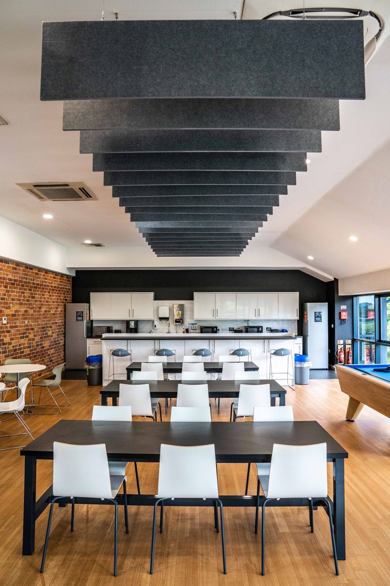 Soundtect's tweet photo. #TuesdayThoughts...take a look at this recent project we undertook for @pinfoldprojects. Our #freestyle #vertical #dividing #acousticscreens really give the wow factor to this client’s breakout area, complemented by our acoustic #ceilingbaffles 🖤 #wearesoundtect #becausewecare https://t.co/BEfNDiOFYh