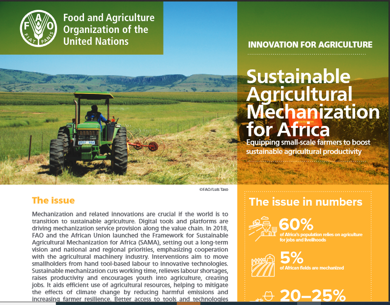 ACTillage's tweet image. Sustainable Agricultural Mechanization for Africa : Equipping small-scale farmers to boost sustainable agricultural productivity: dgroups.org/?wqpvbznh #ConservationAgriculture #Africamechanize #Sustainablemechanization @FAO