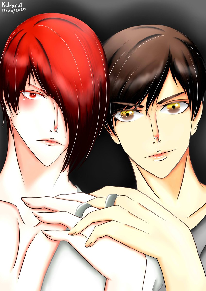 แหวน​คู่​💓✨
ชอบตาสองสีของเคียว​
#KOF #thekingoffighters #KyoKusanagi #IoriYagami #草薙京 #八神庵 #京庵