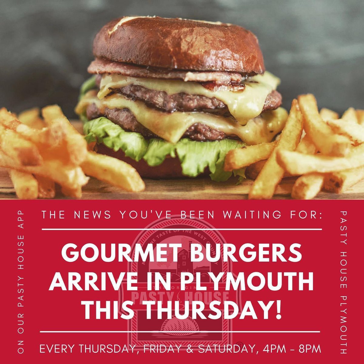 The Wait Is Finally Over! 🍔🍟🥳
-
It’s finally time for us to announce the news that all Plymouth Pasty House lovers have been waiting for. Our Gourmet Burger Menu launches at The Pasty House Plymouth this Thursday, 20th of August!
-
More than just a Pasty House ♥️
#pastyhouse