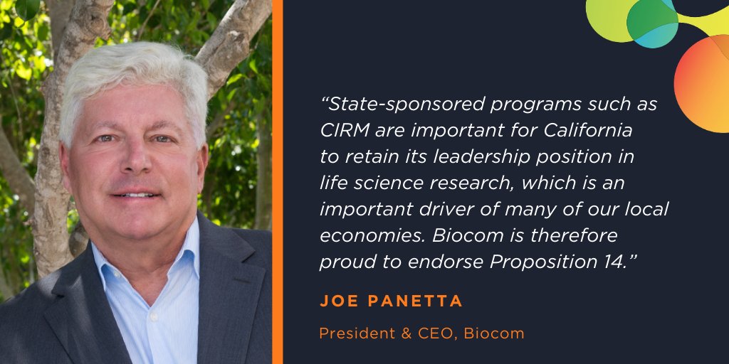 Biocom's tweet image. BREAKING: Biocom Proudly Endorses California Proposition 14, the Stem Cell Research Institute Bond Initiative. Full details: bit.ly/3iStRYa @CIRMnews