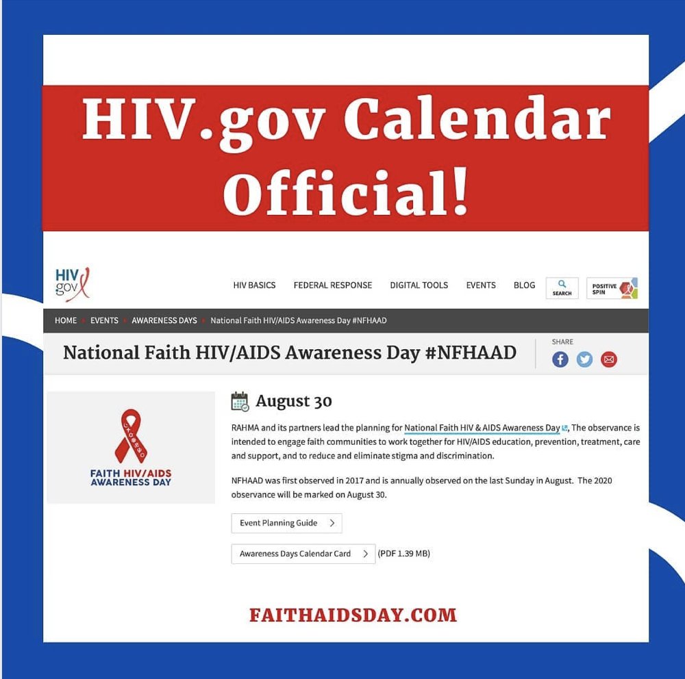 FaithAIDSDay's tweet photo. We are recognized on 
@hivgov as an official awareness day! 3 years in the making and we're so happy on how far we've come. #NFHAAD. One day. Each Year. Until We Find A Cure. https://t.co/YyJNM9SQXw
