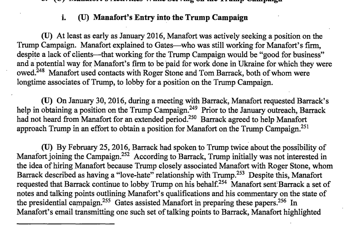 Interesting: That Tom Barrack was key to getting Manafort in is well known, but that Manafort warned Trump that the GOP might be opposing him could have smoothed the way for Manafort's entry - as an agent of Vladimir Putin.