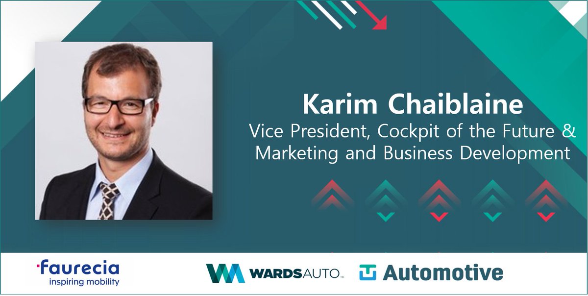 FaureciaNA's tweet photo. Coming up: Faurecia’s Karim Chaiblaine, VP Cockpit of the Future, on how Faurecia approaches cabin monitoring to create personalized experiences for each occupant, including UX for MaaS during #WardsAutoInteriors at 1:20pm EDT. #CockpitOfTheFuture #InspiringMobility @WardsAuto https://t.co/0dYugreMrA