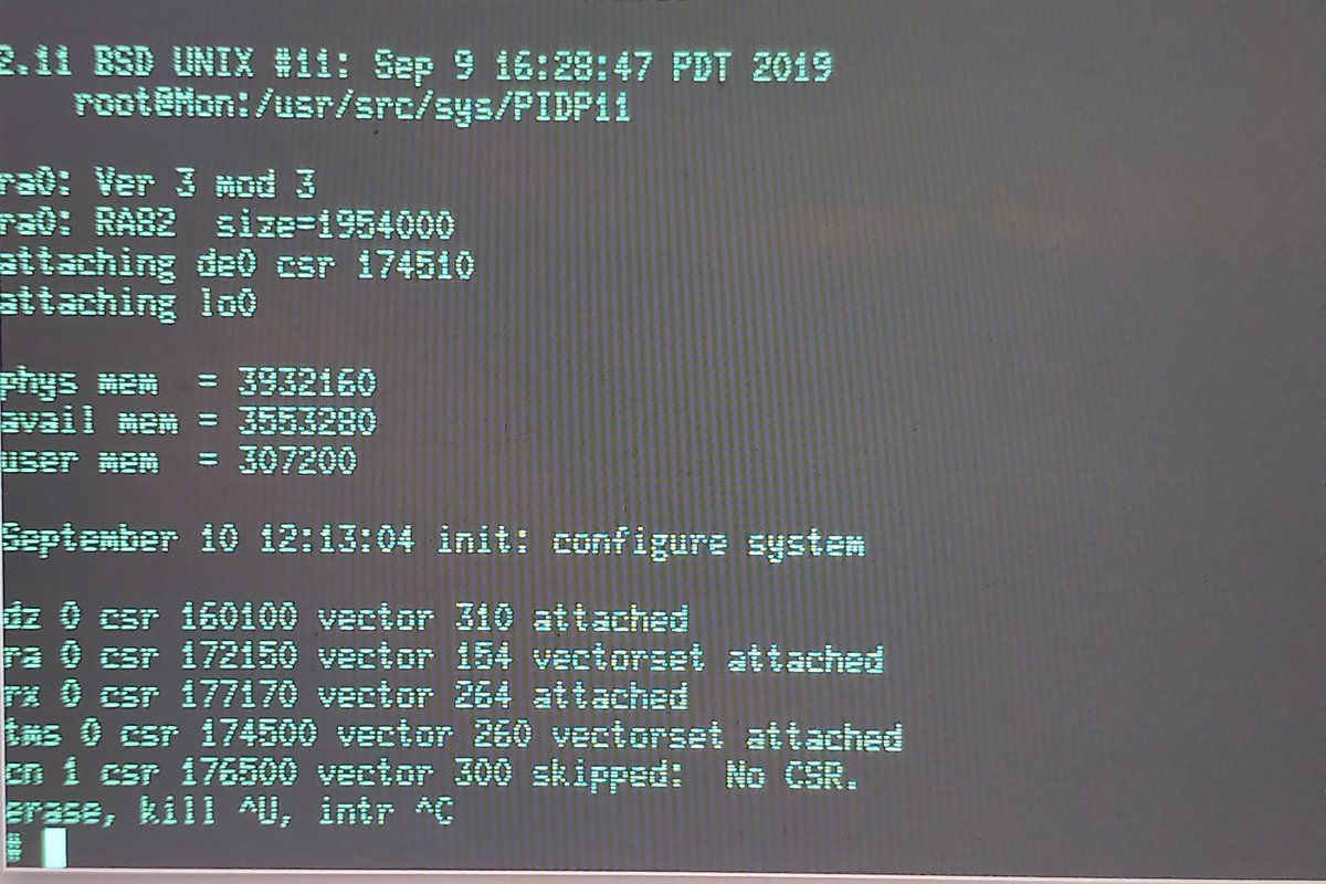 f_dion's tweet image. Well look at that... logged in on a PDP-11, running 2.11 BSD Unix, from a vt100.

Well, actually a #pidp11, and #linux terminal configured with VT font emulation (looks like a crt) with #bsd running inside simh simulating a PDP-11/70.
#history #vintagecomputing
#retrocomputing