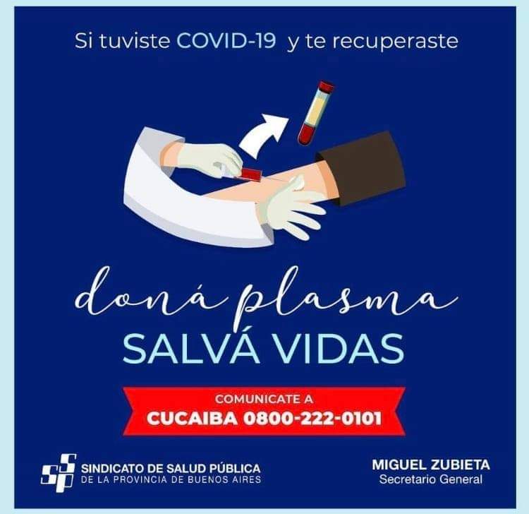 Si sos paciente recuperado de Covid-19 🦠
#DonáPlasma 💉
#SalvemosVidas