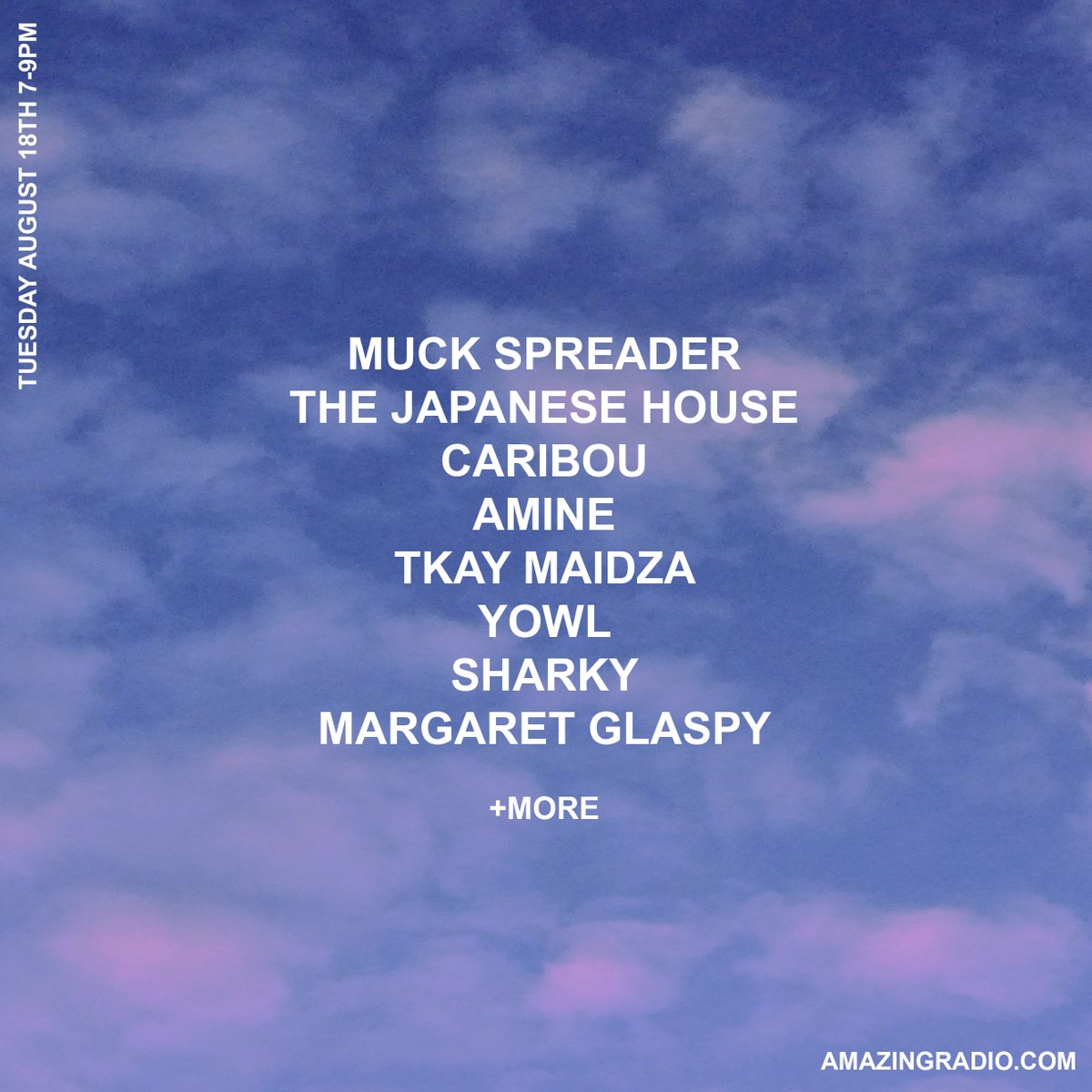 Thomas Little (@thomaslittle_) on Twitter photo live now on <a href="/amazingradio/">Amazing Radio</a>
lots of fantastic music ft. <a href="/Japanesehouse/">The Japanese House</a>, <a href="/caribouband/">Caribou</a>, <a href="/heyamine/">Aminé</a>, <a href="/TKAYMAIDZA/">yung gra$hopper 🦗❤️🔥</a>, <a href="/YOWLAREYOWL/">YOWL</a>, <a href="/sharkysoundnice/">Sharky</a>, <a href="/mglaspy/">Margaret Glaspy</a> & more
tune in now on amazingradio.com live now on <a href="/amazingradio/">Amazing Radio</a>
lots of fantastic music ft. <a href="/Japanesehouse/">The Japanese House</a>, <a href="/caribouband/">Caribou</a>, <a href="/heyamine/">Aminé</a>, <a href="/TKAYMAIDZA/">yung gra$hopper 🦗❤️🔥</a>, <a href="/YOWLAREYOWL/">YOWL</a>, <a href="/sharkysoundnice/">Sharky</a>, <a href="/mglaspy/">Margaret Glaspy</a> & more
tune in now on amazingradio.com