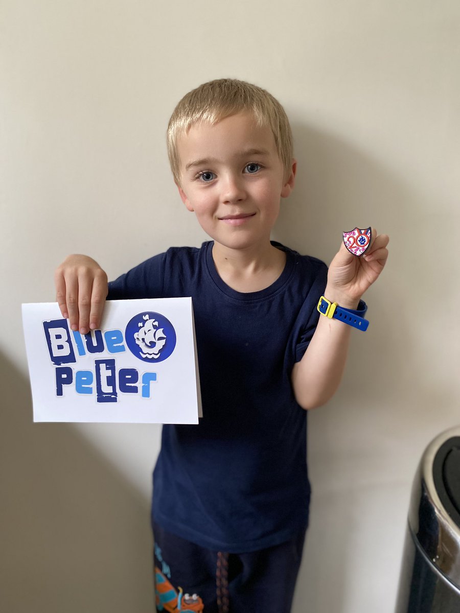 TheSmurfiest91's tweet photo. Jack is so excited today to have received his #bluepeterbadge for his sporting efforts during lockdown!

@StBedeSacriston he wanted me to share the photo so you could see it! https://t.co/7MmvhlhGIv