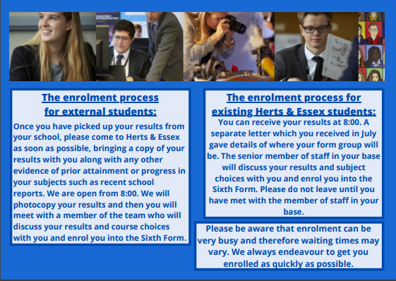 HandE6Induction's tweet photo. Below are 3 slides containing the Enrolment key information. Even if you are unhappy with your results,  please come and see us on Thursday so we can meet with you and discuss your options. Of course, everything will be done safely and at a social distance. Mr Marlow https://t.co/fnNMCGeCUT