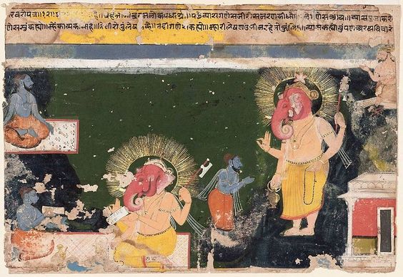 Do U Know?(1/a)The Original Mahabharat written by  #Ganesha & dictated Krishnadwpayan Vyasa contained 60 lakh Slokas. Later When Narada spoken it to Devas it contained 30lakh Slokas.When Rishi Asit & Debal Spoken at Pitru Loka it had 15 lakh Slokas(Contd...) #GaneshChaturthi