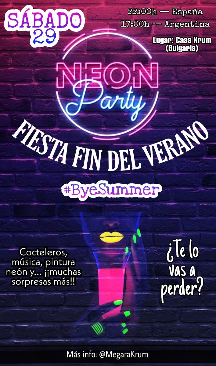 ⠀⠀
▬▬▬▬▬▬▬ #𝑩𝒚𝒆𝑺𝒖𝒎𝒎𝒆𝒓 ▬▬▬▬▬▬▬

¡¡RESERVAD EL 29 DE AGOSTO EN VUESTRAS AGENDAS PORQUE SE VIENE LA 𝗙𝗜𝗘𝗦𝗧𝗔 𝗗𝗘𝗟 𝗩𝗘𝗥𝗔𝗡𝗢!! ⚠️💣

—Fav si vas a asistir. 
—RT para mayor difusión.

                                                 (Abro hilo)
⠀⠀