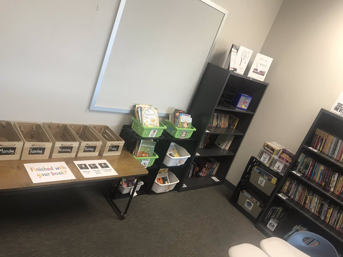 kyndrahartzler's tweet photo. Setting up my classroom library with a new component! Books will sit a week before I reshelve them! #ExploreWells @CFISD_ELAR2_5 @CFISDWells #CfisdChat https://t.co/Wmxg69A7pU
