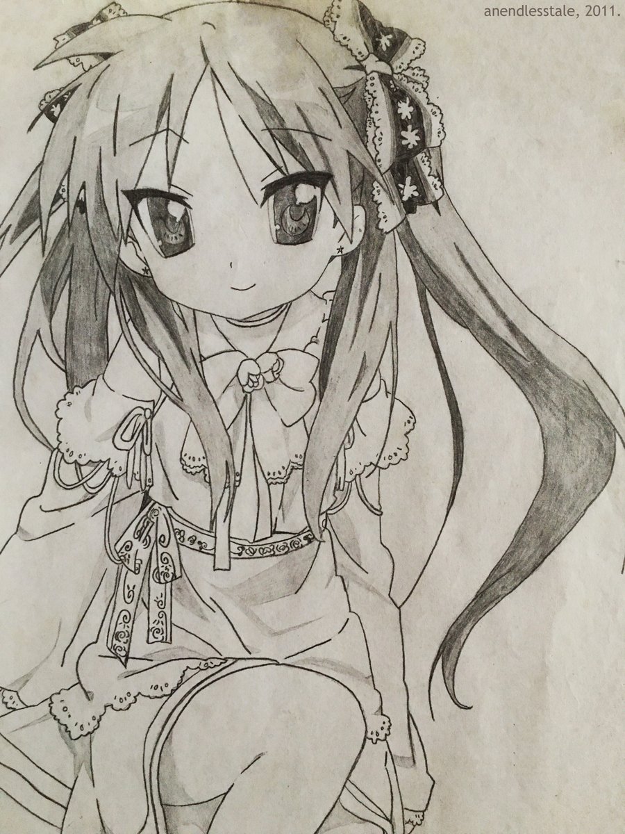 kagami hiiragi / 柊かがみ2011.04.18 #らきすた  #luckystar  #エリdrawings