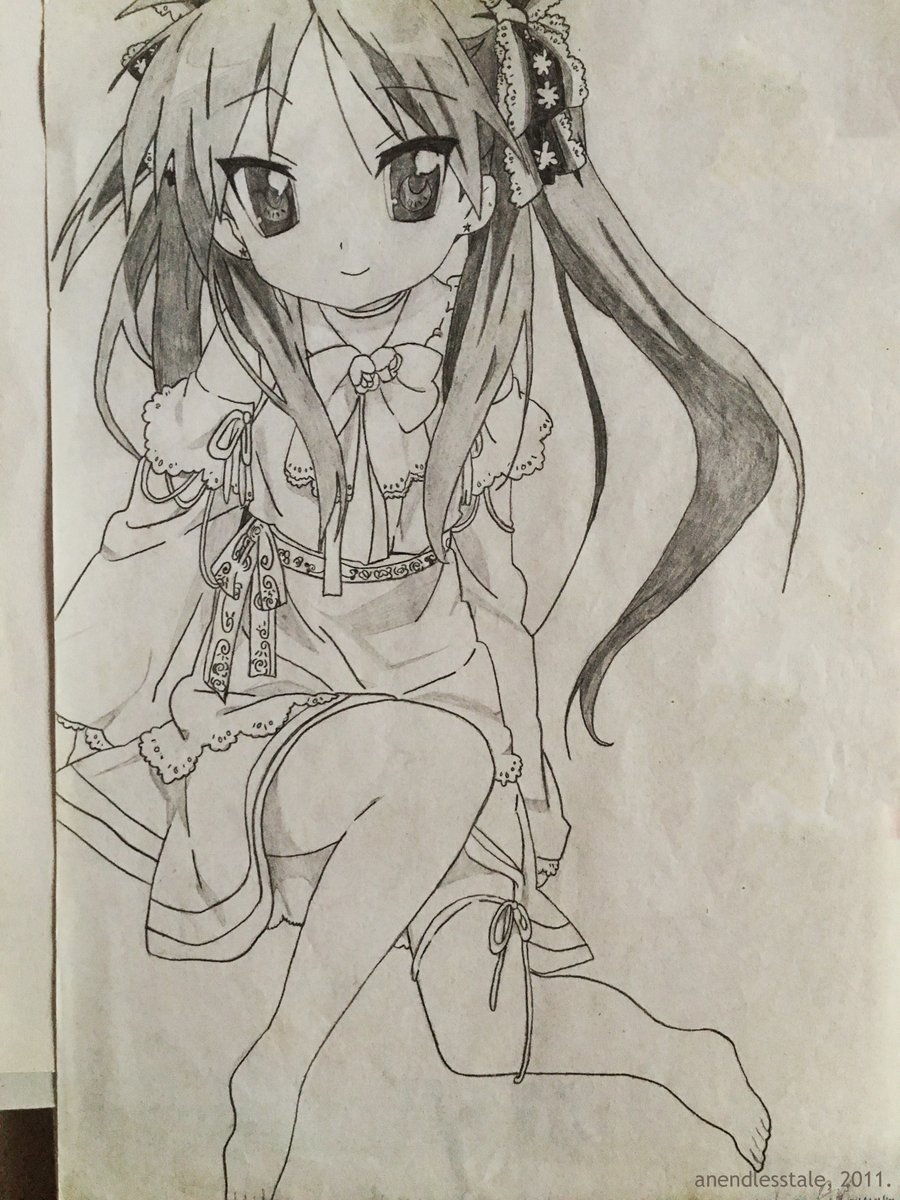 kagami hiiragi / 柊かがみ2011.04.18  #らきすた   #luckystar   #エリdrawings