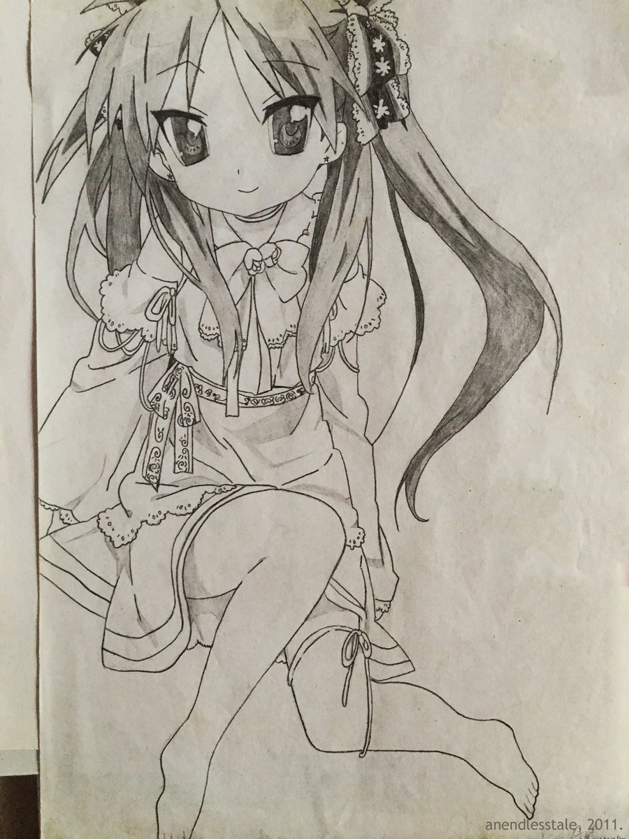 kagami hiiragi / 柊かがみ2011.04.18 #らきすた  #luckystar  #エリdrawings