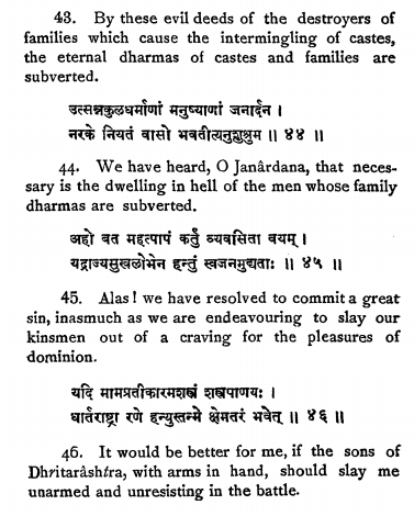 Let me know if Krishna opposed these thoughts (Gita 1:40-46). (10/n)