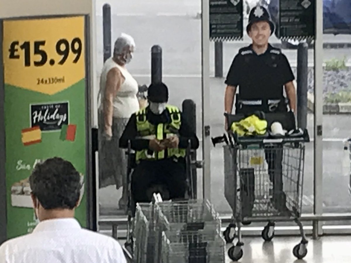 Hi <a href="/Morrisons/">Morrisons</a> just been into the Elland store. Same on the way in and on the way out. It seems the cardboard cut out security guy is paying more attention than the real one!! #Vpoor.