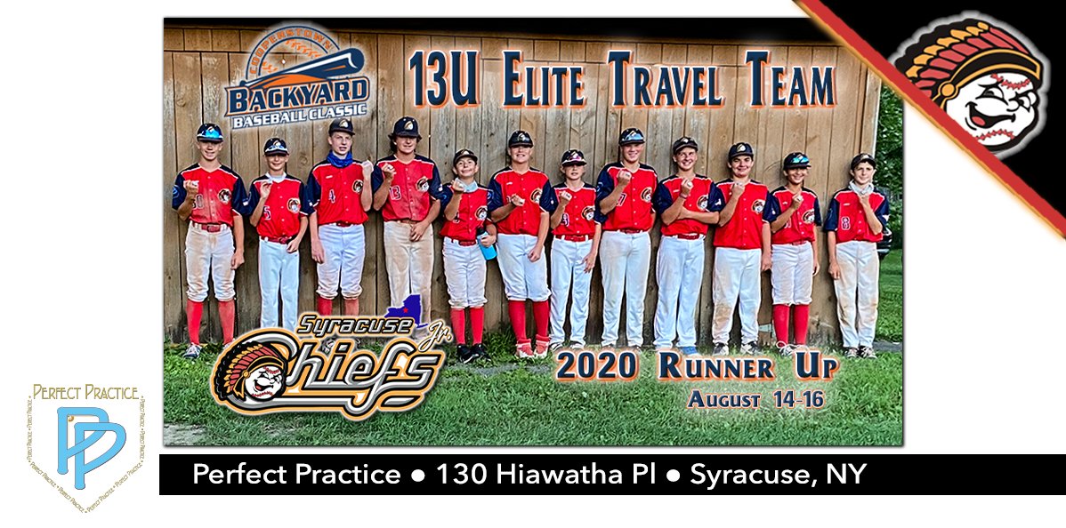 PrfectPractice's tweet photo. 13U #JrChiefs are Runners Up at the Cooperstown Backyard Baseball Classic!
Congrats to the 13U team on their great run at the Birthplace of Baseball!!
#baseball #softball #battingcages #training #sxpnet #syracusedotcom #CNYTRAVELBALL #champevent #SyracuseMets #littleleague https://t.co/UaAPX7Pb27