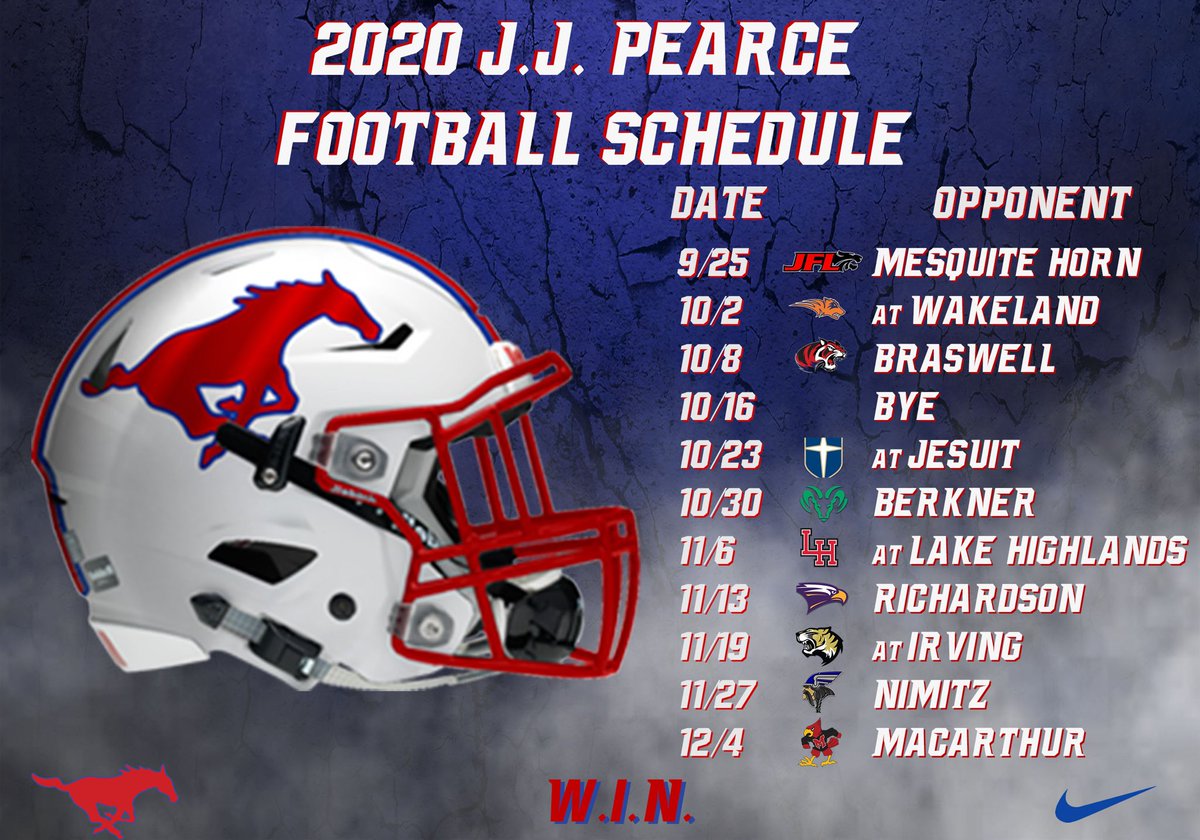 Coach_C_Low's tweet photo. Updated 2020 JJ Pearce Football Schedule. ⁦ https://t.co/GJUgHmyuuO