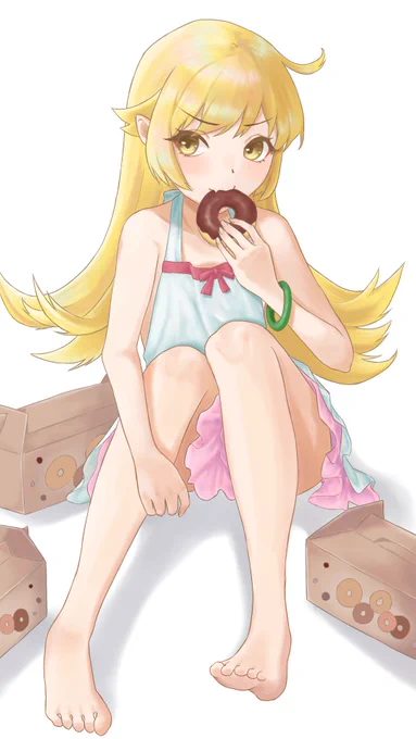 ドーナツを全然くれそうにない忍野忍を描きました。 